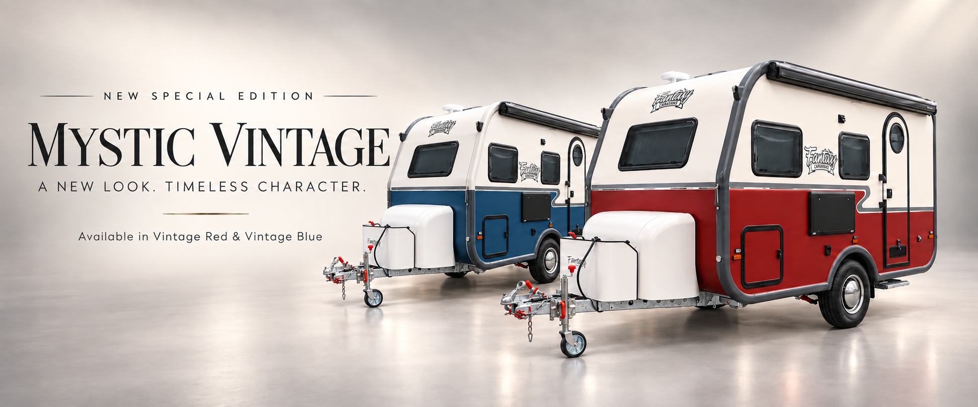 New special edition Mystic Vintage. A new look, timeless character. Available in Vintage Red and Vintage Blue.